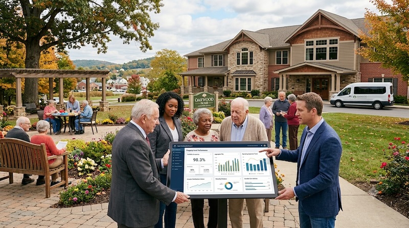 Investors reviewing senior housing performance reporting